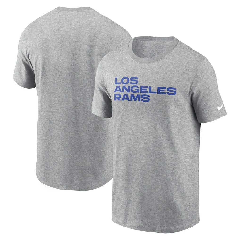 Los Angeles Rams Primetime Wordmark Essential T-Shirt Heather Gray
