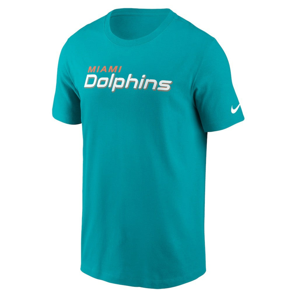 Miami Dolphins Primetime Wordmark Essential T-Shirt Aqua