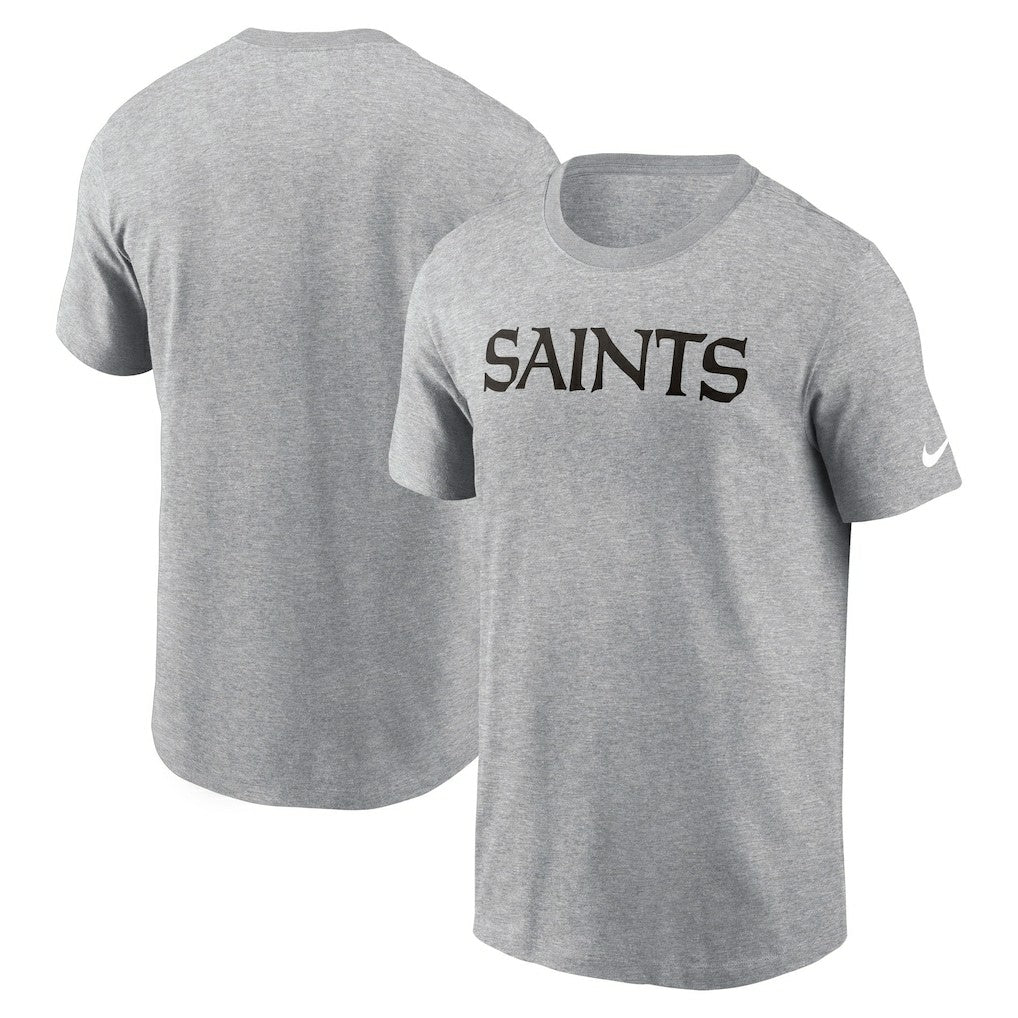 New Orleans Saints Primetime Wordmark Essential T-Shirt Heather Gray