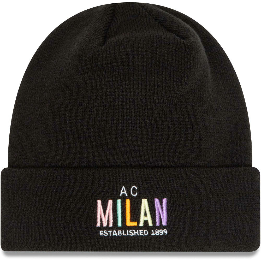 AC Milan New Era Wordmark Cuffed Knit Hat Black