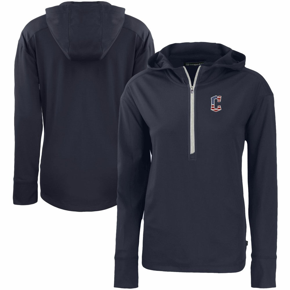 Cleveland Guardians Cutter & Buck Women's Daybreak Eco Recycled Half-Zip Hoodie - Navy Hoodies
