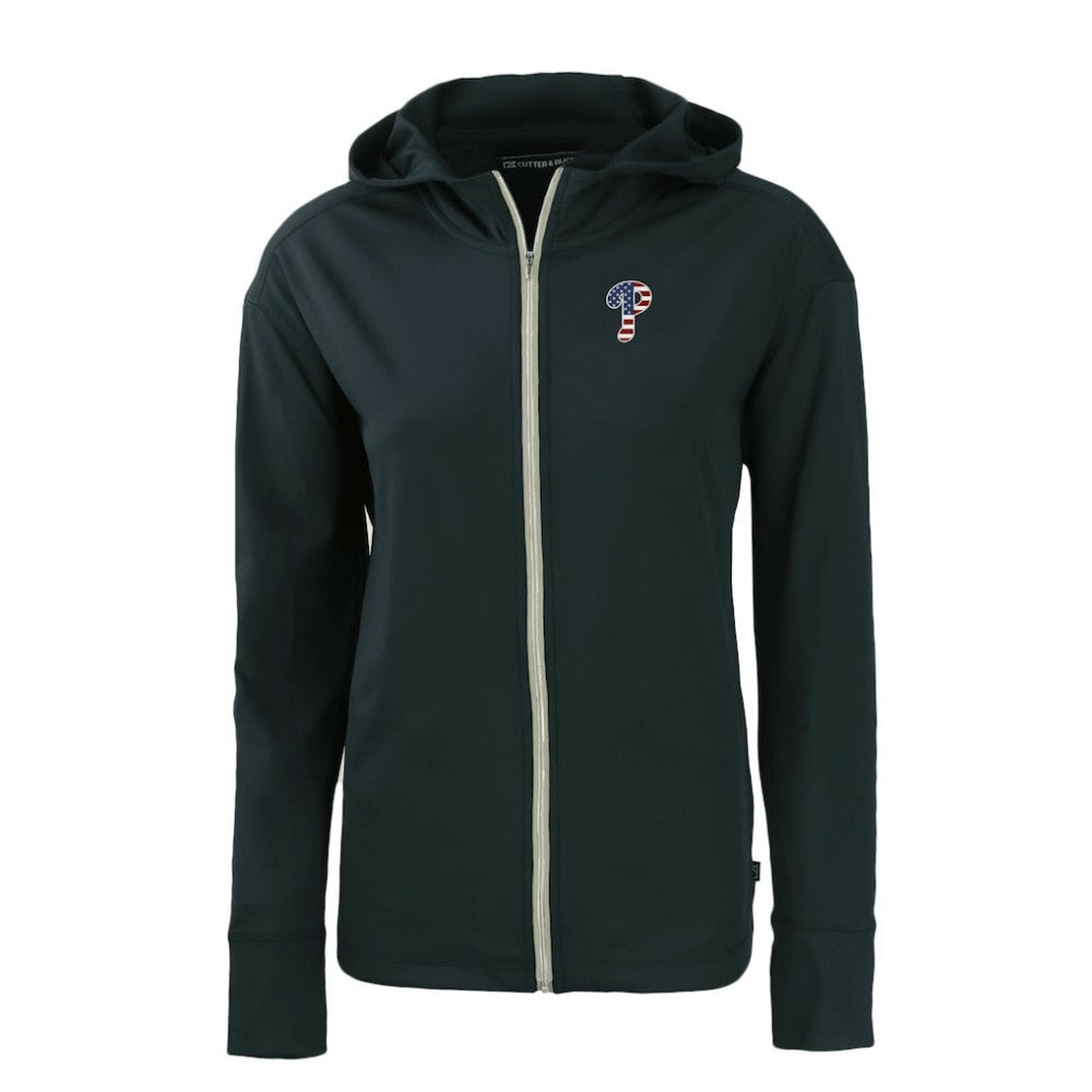 Philadelphia Phillies Cutter & Buck Women's Daybreak Eco Recycled Full-Zip Hoodie - Navy Hoodies
