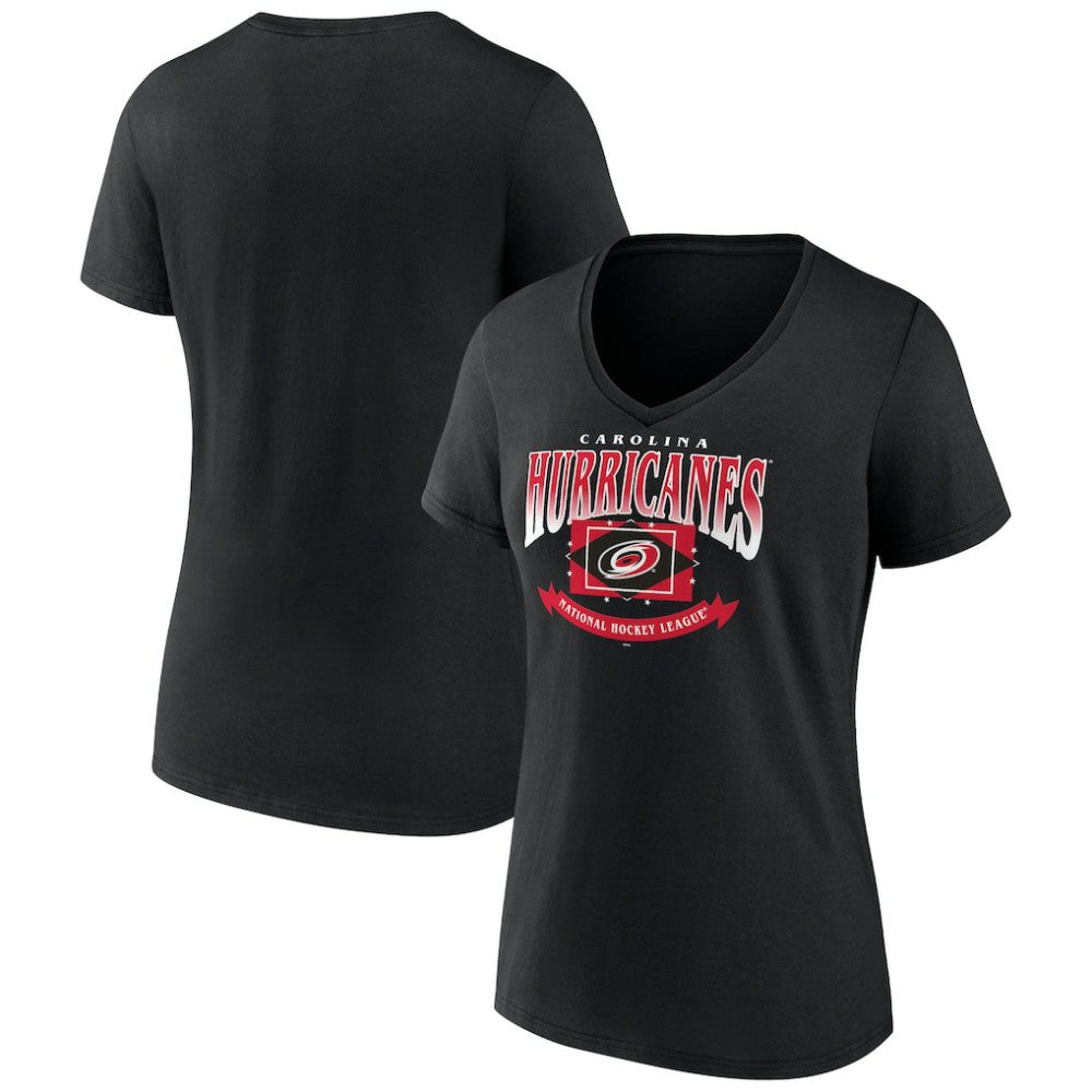 NHL Carolina Hurricanes Women's Slapshot V-Neck T-Shirt - Black