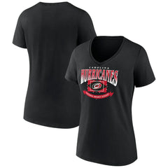 NHL Carolina Hurricanes Women's Slapshot V-Neck T-Shirt - Black