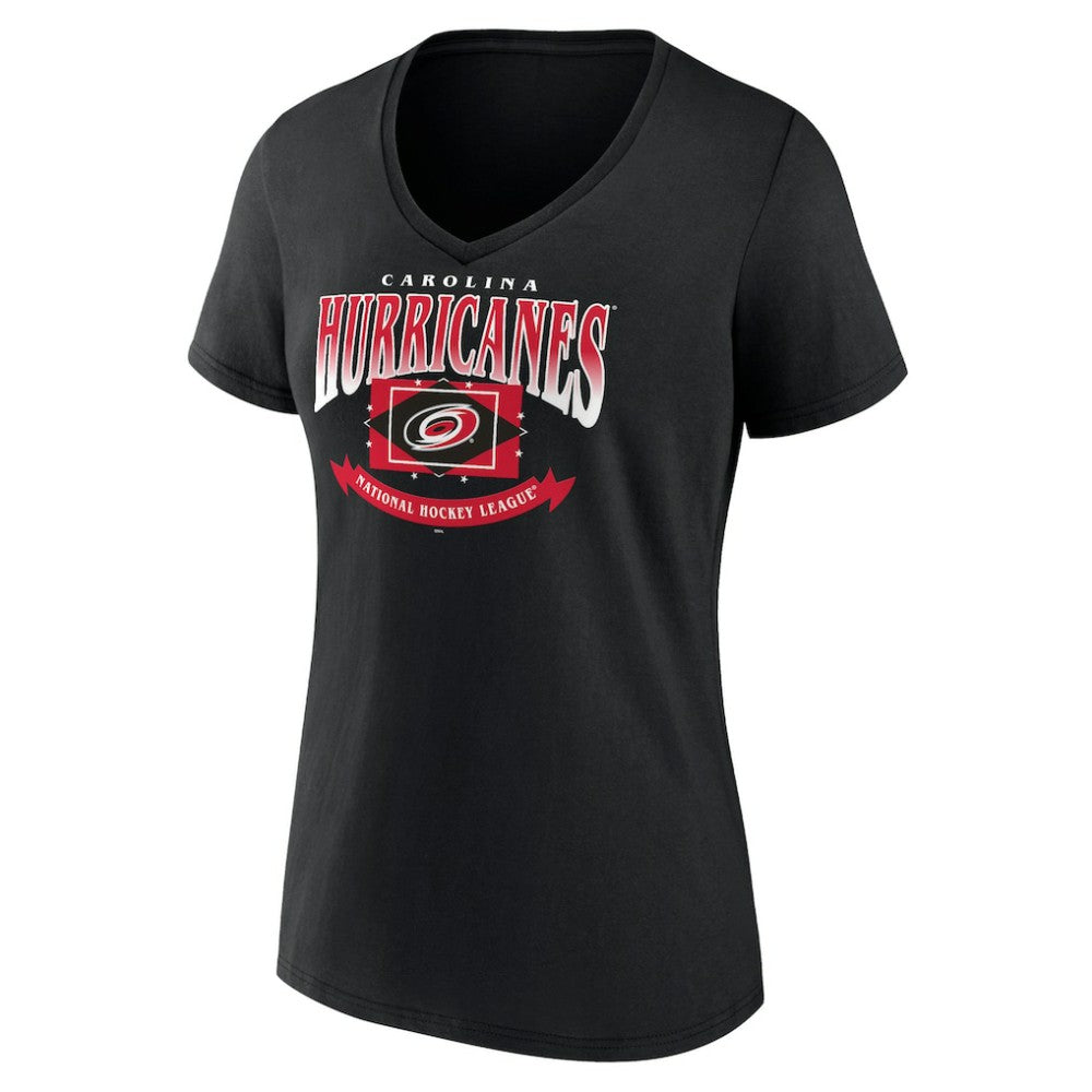 NHL Carolina Hurricanes Women's Slapshot V-Neck T-Shirt - Black