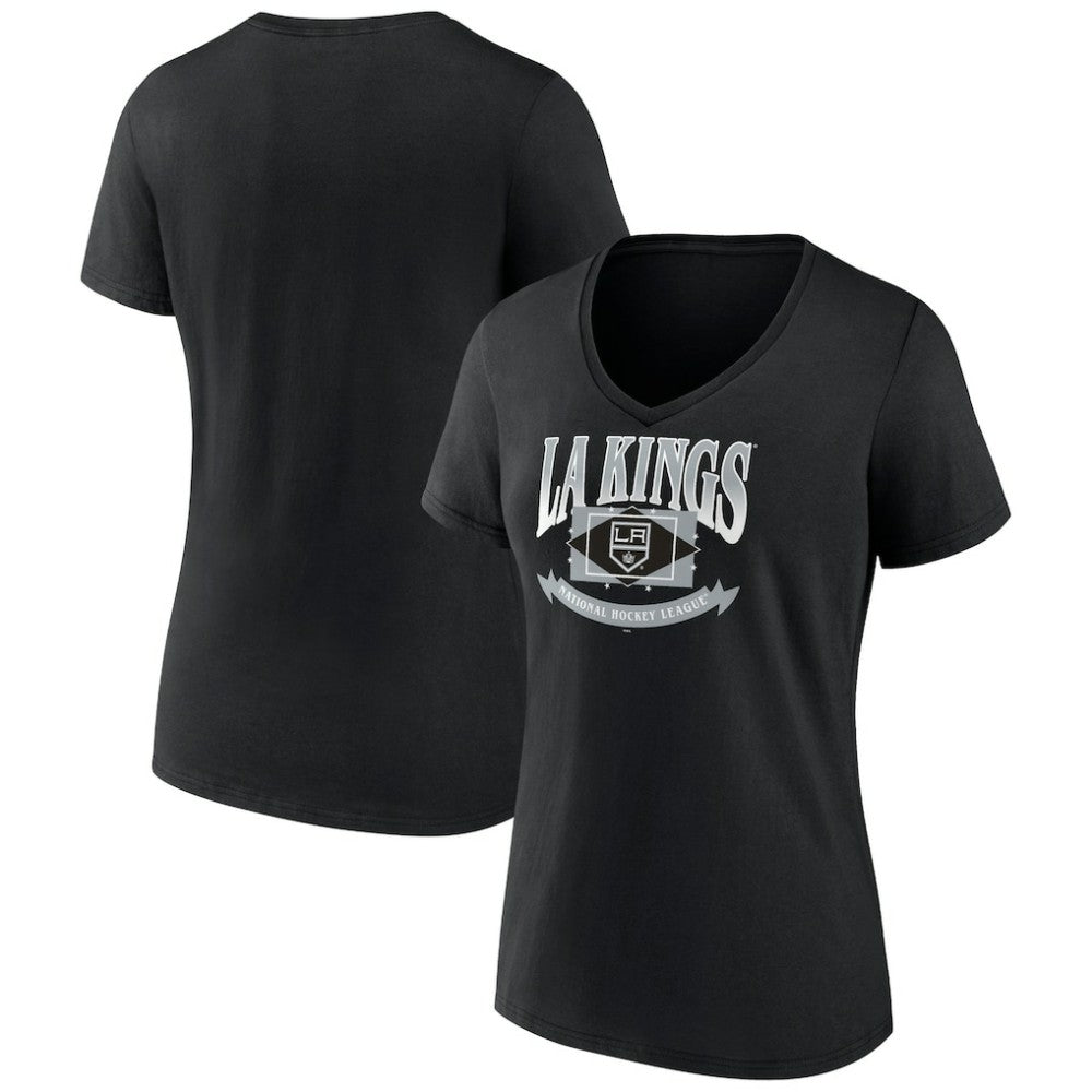 NHL Los Angeles Kings Women's Slapshot V-Neck T-Shirt - Black