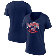 NHL Montreal Canadiens Women's Slapshot V-Neck T-Shirt - Navy
