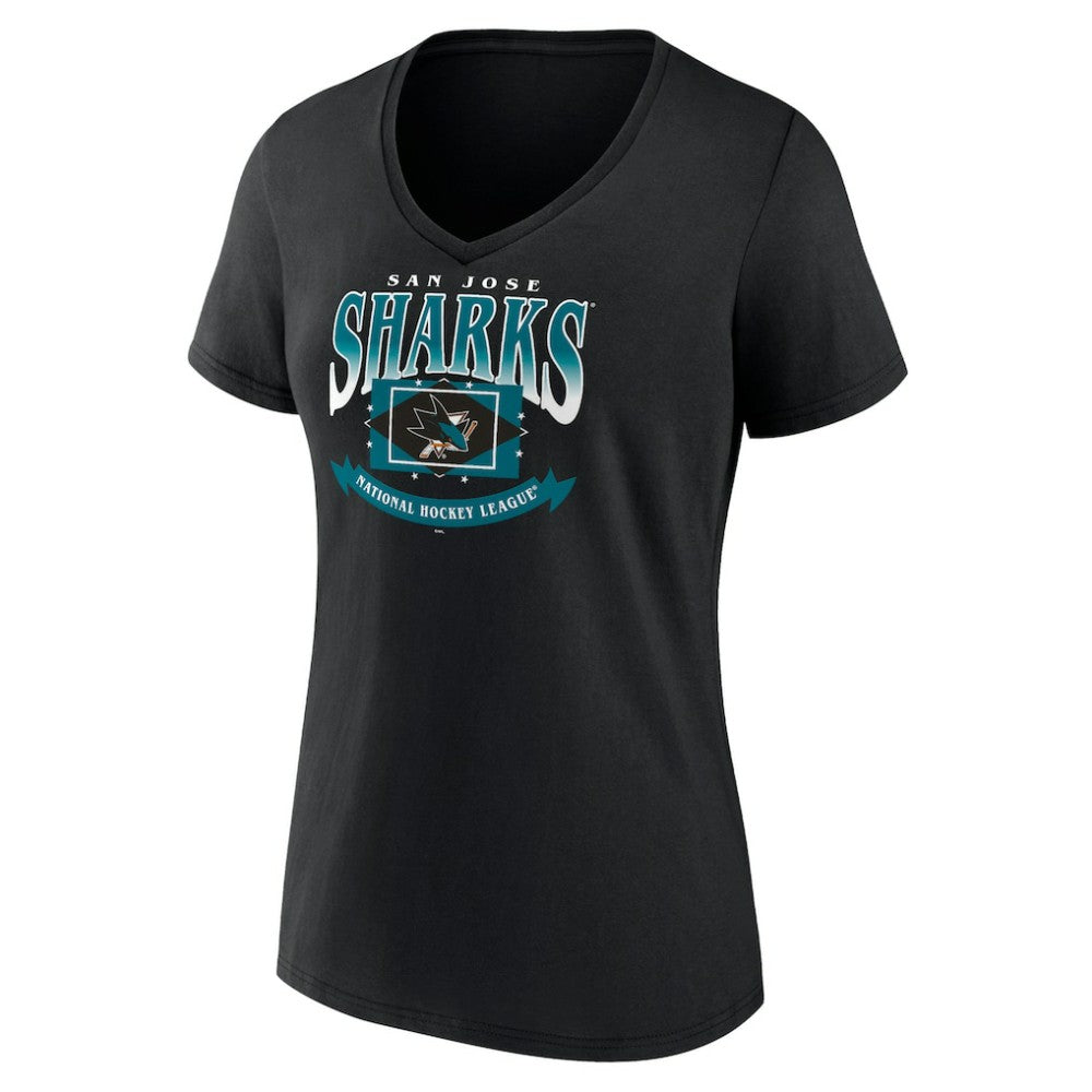 NHL San Jose Sharks Women's Slapshot V-Neck T-Shirt - Black
