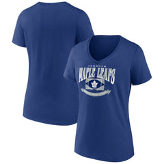 NHL Toronto Maple Leafs Women's Slapshot V-Neck T-Shirt - Blue