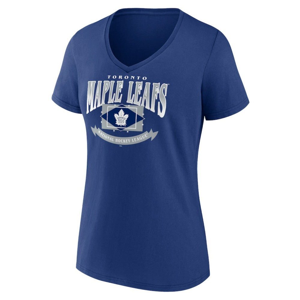 NHL Toronto Maple Leafs Women's Slapshot V-Neck T-Shirt - Blue