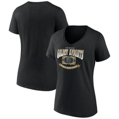 NHL Vegas Golden Knights Women's Slapshot V-Neck T-Shirt - Black