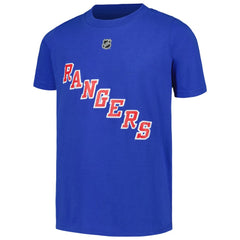 NHL Igor Shesterkin New York Rangers Youth Player Name & Number T-Shirt - Blue