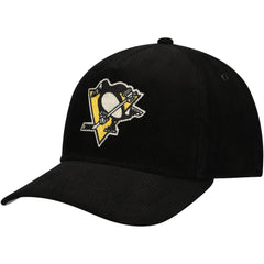 NHL Pittsburgh Penguins American Needle Corduroy Chain Stitch Adjustable Hat - Black
