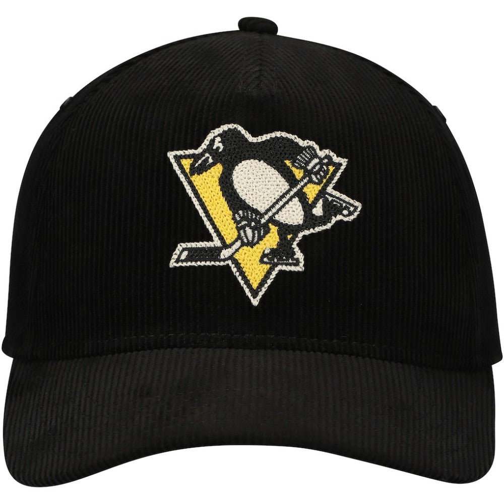 NHL Pittsburgh Penguins American Needle Corduroy Chain Stitch Adjustable Hat - Black