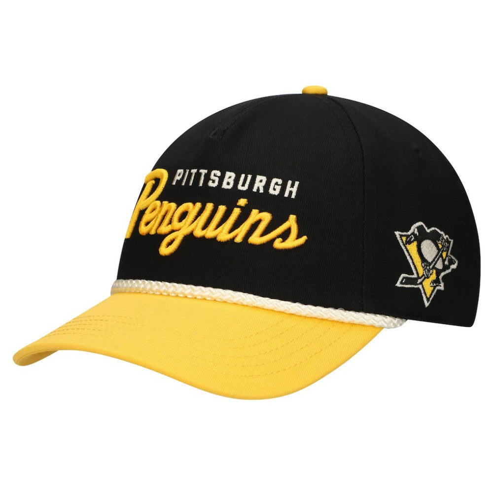 NHL Pittsburgh Penguins American Needle Roscoe Washed Twill Adjustable Hat - Black/Gold