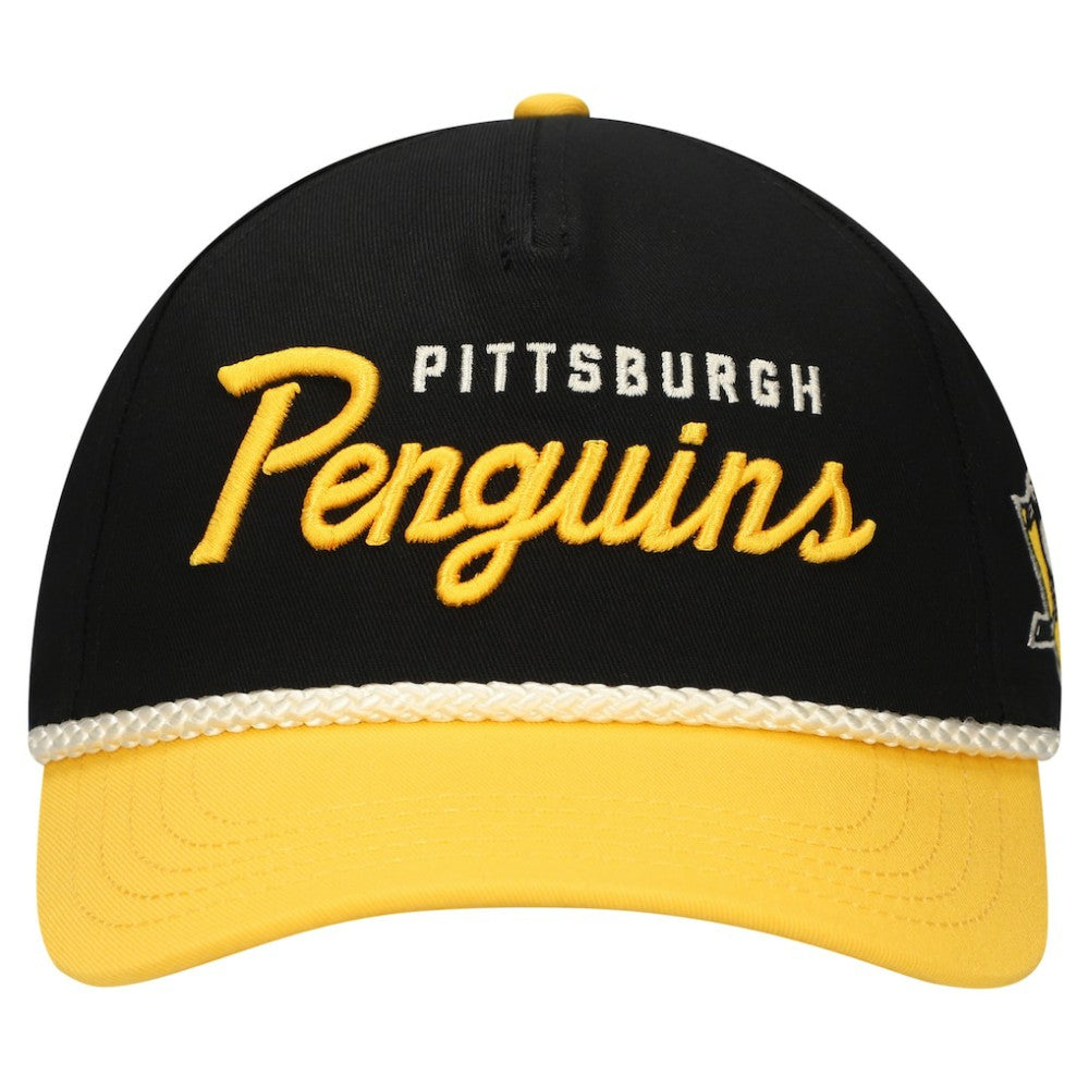 NHL Pittsburgh Penguins American Needle Roscoe Washed Twill Adjustable Hat - Black/Gold