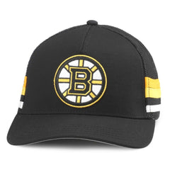 NHL Boston Bruins American Needle HotFoot Stripes Trucker Adjustable Hat - Black