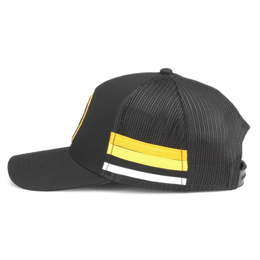 NHL Boston Bruins American Needle HotFoot Stripes Trucker Adjustable Hat - Black