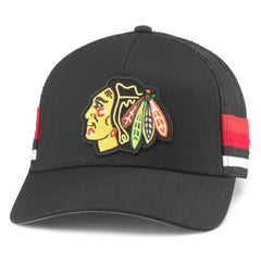 NHL Chicago Blackhawks American Needle HotFoot Stripes Trucker Adjustable Hat - Black