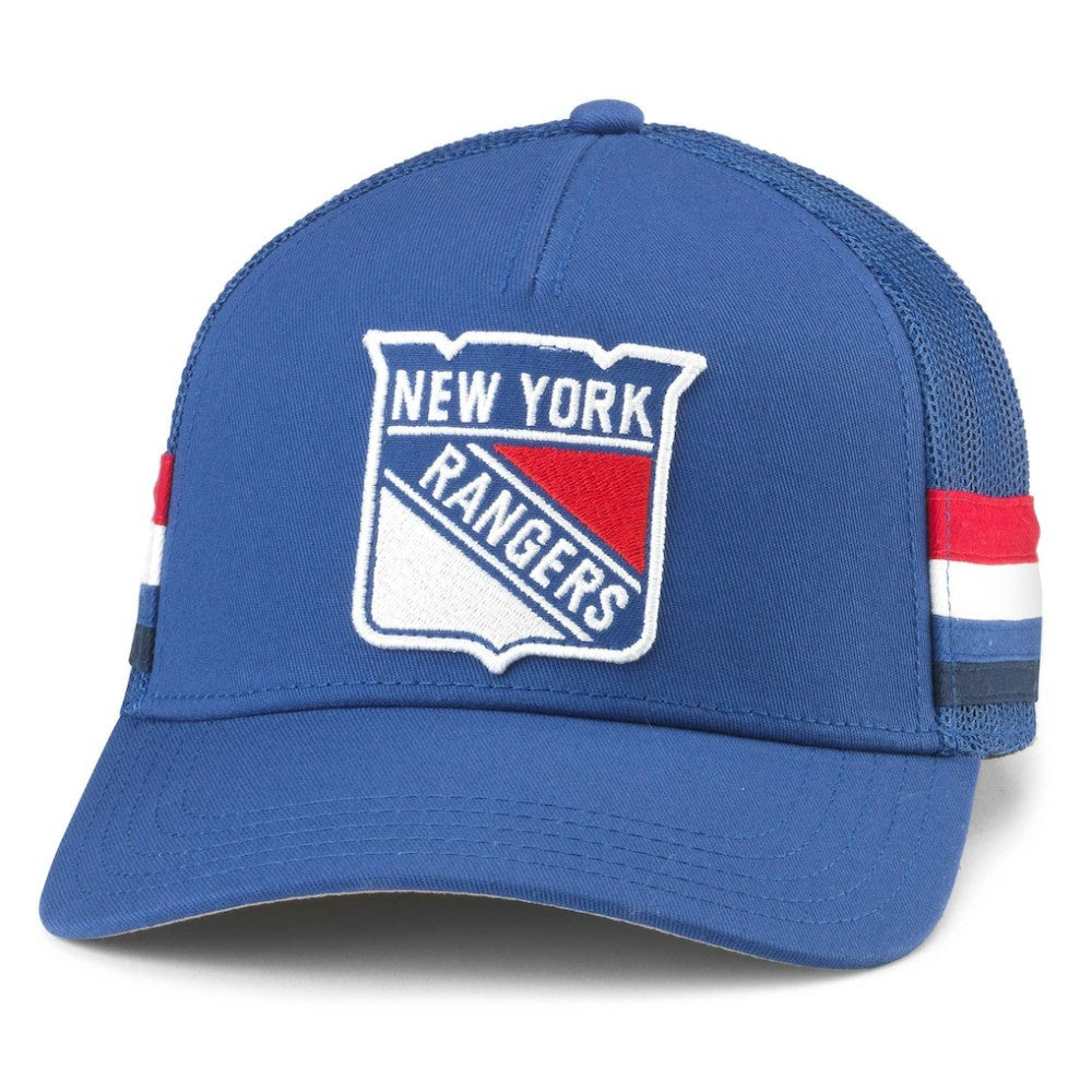 NHL New York Rangers American Needle HotFoot Stripes Trucker Adjustable Hat - Blue