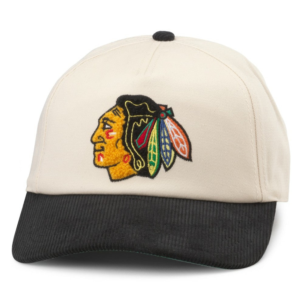 NHL Chicago Blackhawks American Needle Burnett Adjustable Hat - Cream/Black