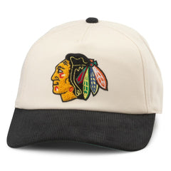 NHL Chicago Blackhawks American Needle Burnett Adjustable Hat - Cream/Black