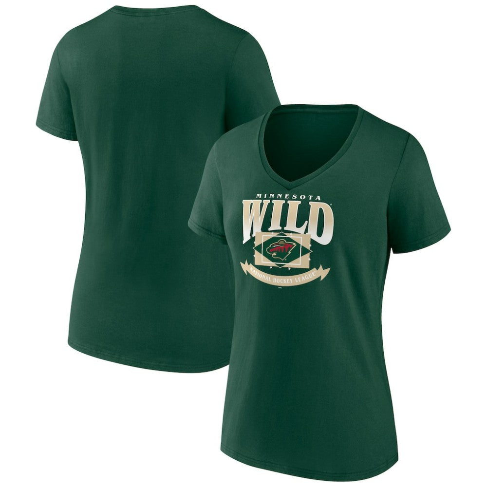 NHL Minnesota Wild Women's Slapshot V-Neck T-Shirt - Green