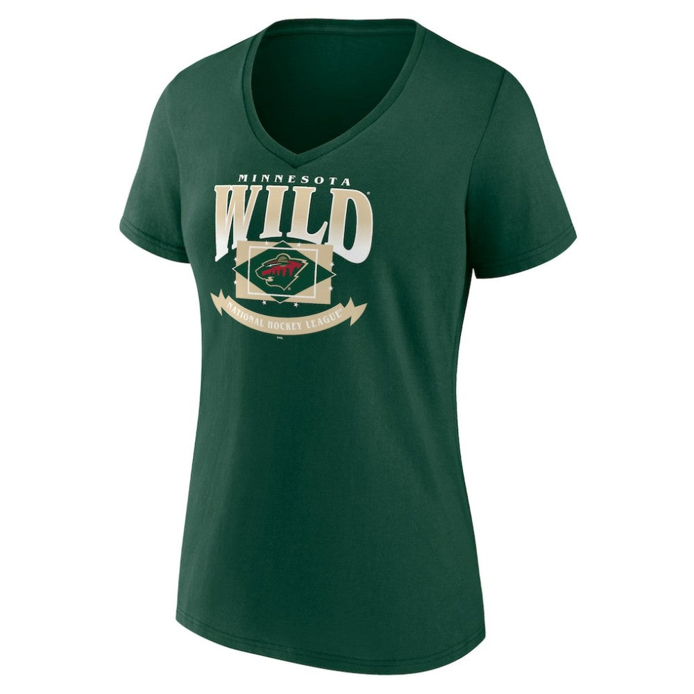 NHL Minnesota Wild Women's Slapshot V-Neck T-Shirt - Green