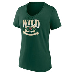 NHL Minnesota Wild Women's Slapshot V-Neck T-Shirt - Green