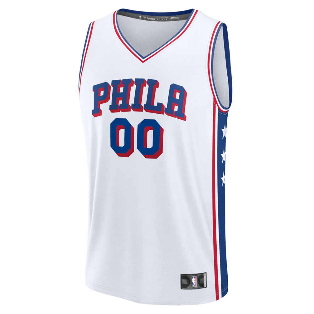 Philadelphia 76ers Youth Fast Break Custom Replica Jersey White Association Edition