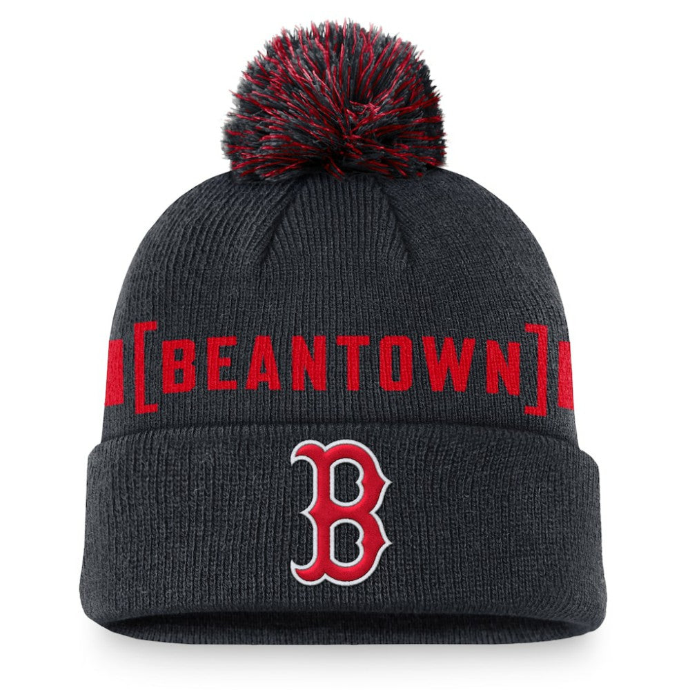 Boston Red Sox Nike Hometown Peak Cuffed Knit Hat with Pom - Navy Hats
