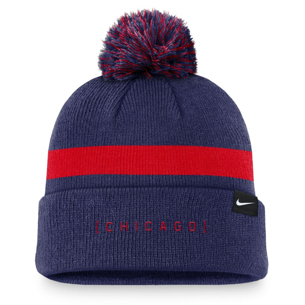 Chicago Cubs Nike Hometown Peak Cuffed Knit Hat with Pom - Royal Hats