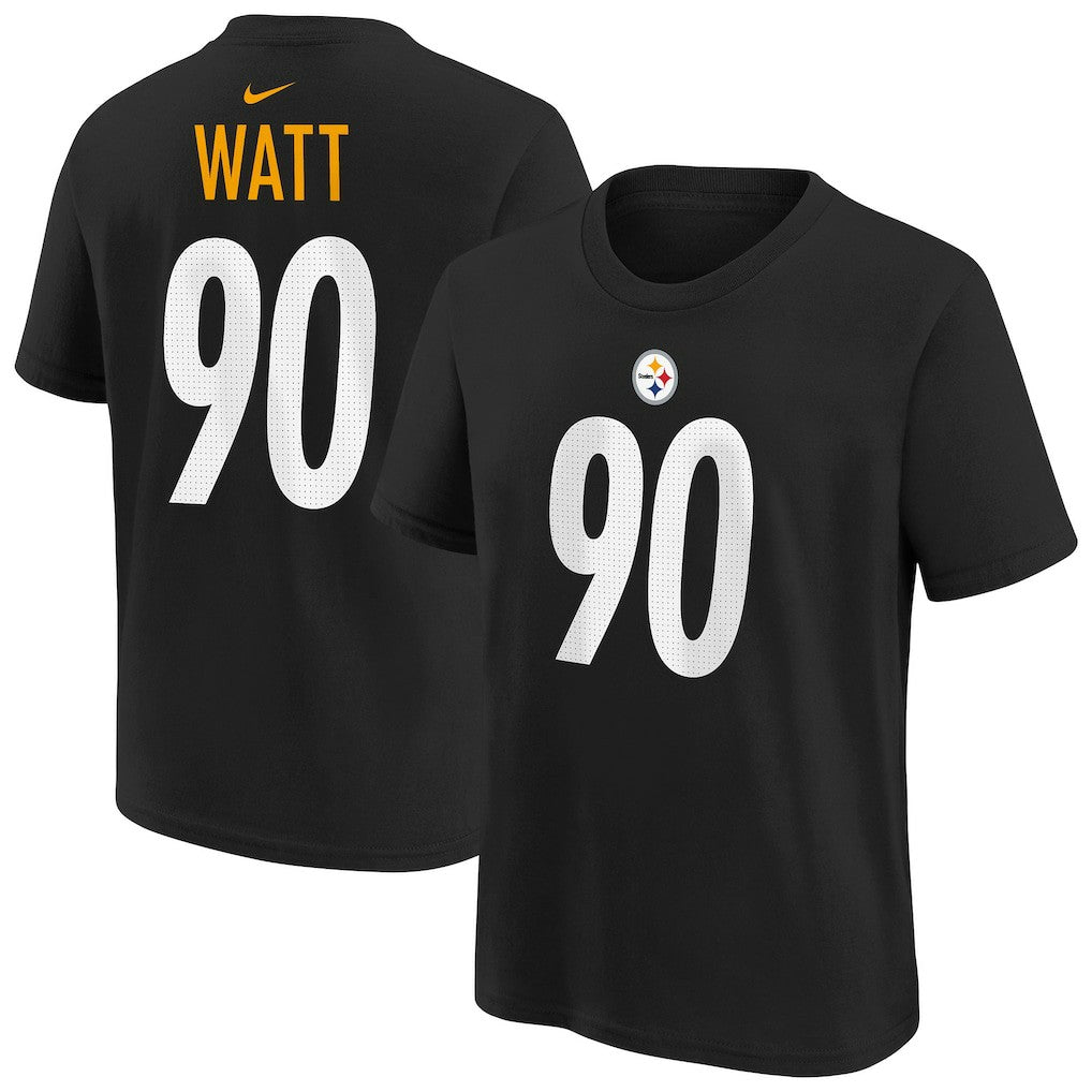 T.J. Watt Pittsburgh Steelers Youth Player Name & Number T-Shirt Black