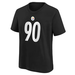 T.J. Watt Pittsburgh Steelers Youth Player Name & Number T-Shirt Black