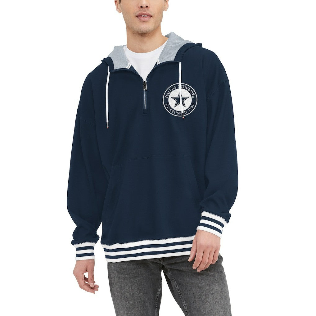 Dallas Cowboys Tommy Hilfiger Aaron Quarter-Zip Hoodie Navy