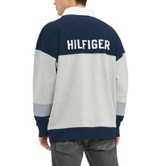 Dallas Cowboys Tommy Hilfiger Connor Oversized Rugby Long Sleeve Polo Heather Gray/Navy