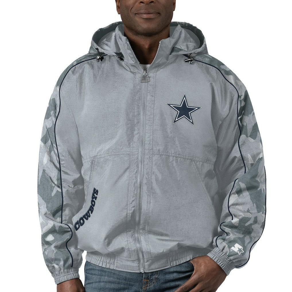 Dallas Cowboys Starter Throwback Thursday Night Lights Hoodie Full-Zip Jacket Silver