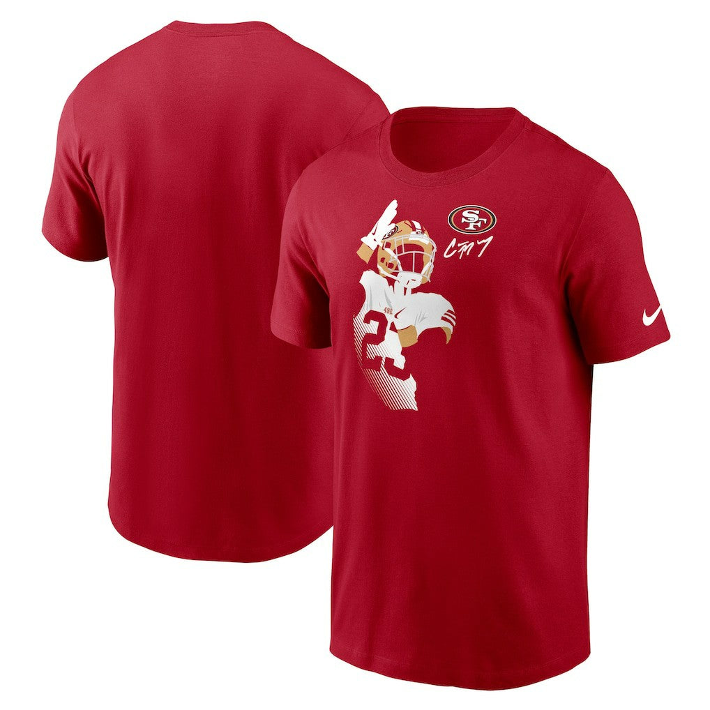 Christian McCaffrey San Francisco 49ers Player Graphic T-Shirt Scarlet