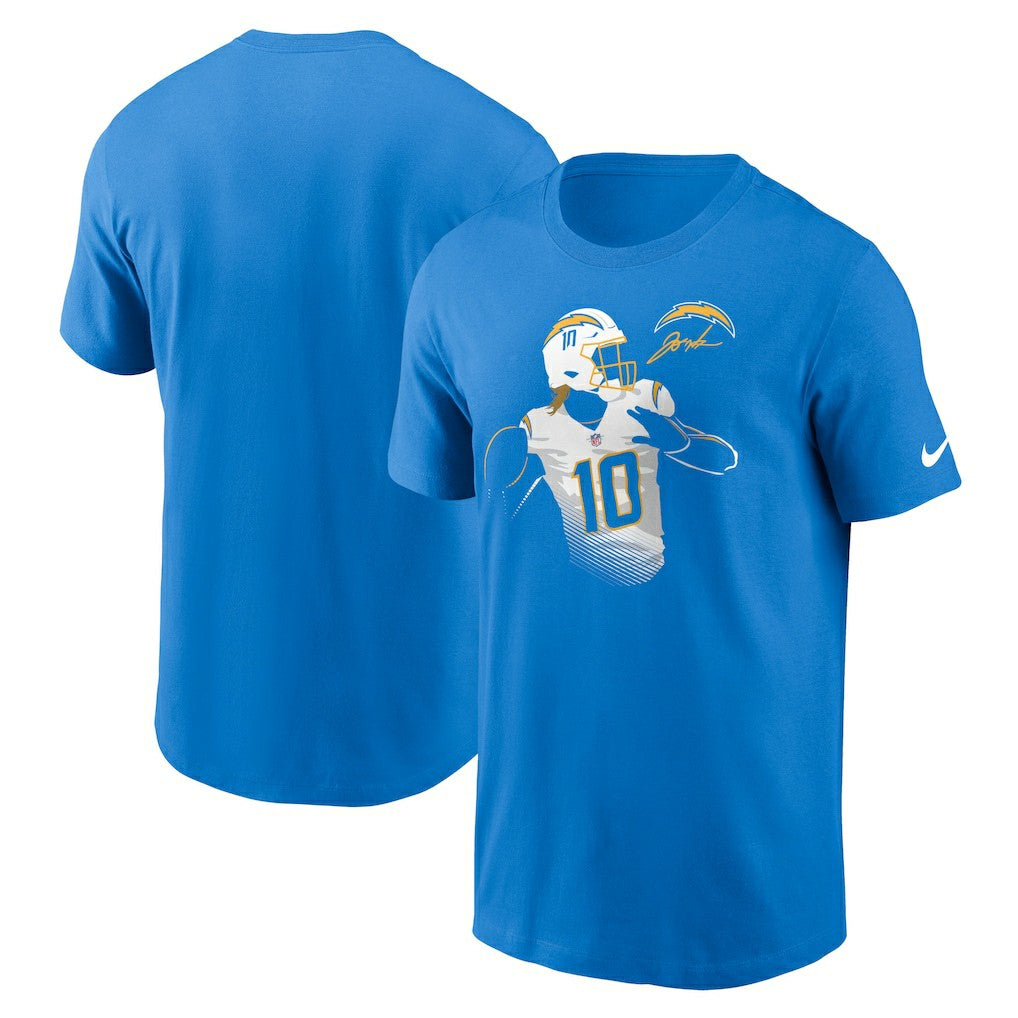 Justin Herbert Los Angeles Chargers Player Graphic T-Shirt Powder Blue