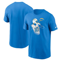 Justin Herbert Los Angeles Chargers Player Graphic T-Shirt Powder Blue