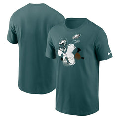Jalen Hurts Philadelphia Eagles Player Graphic T-Shirt Midnight Green
