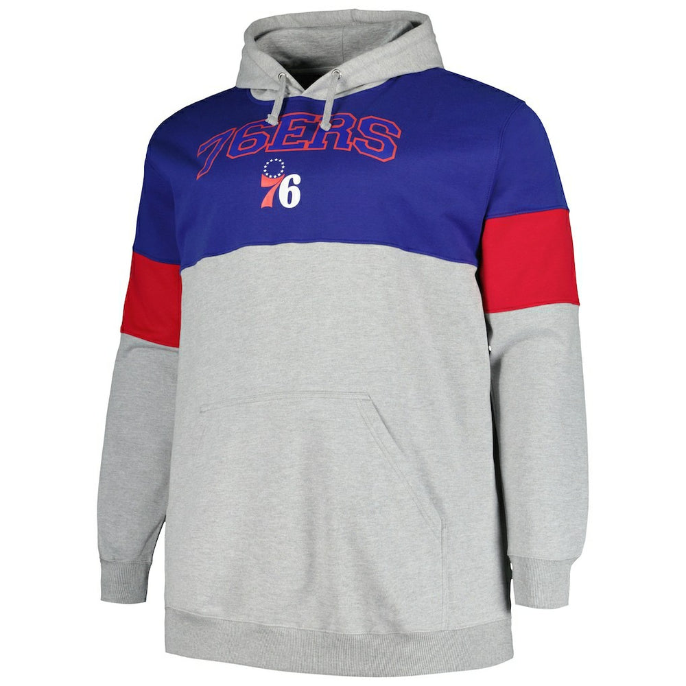 Philadelphia 76ers Big & Tall Pullover Hoodie Royal/Red
