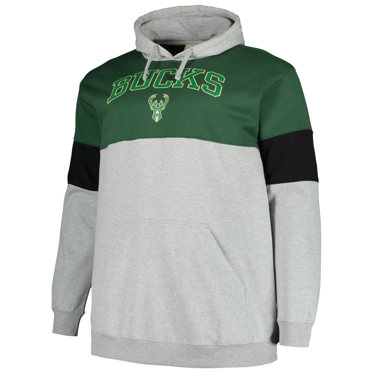 Milwaukee Bucks Big & Tall Pullover Hoodie Hunter Green/Black