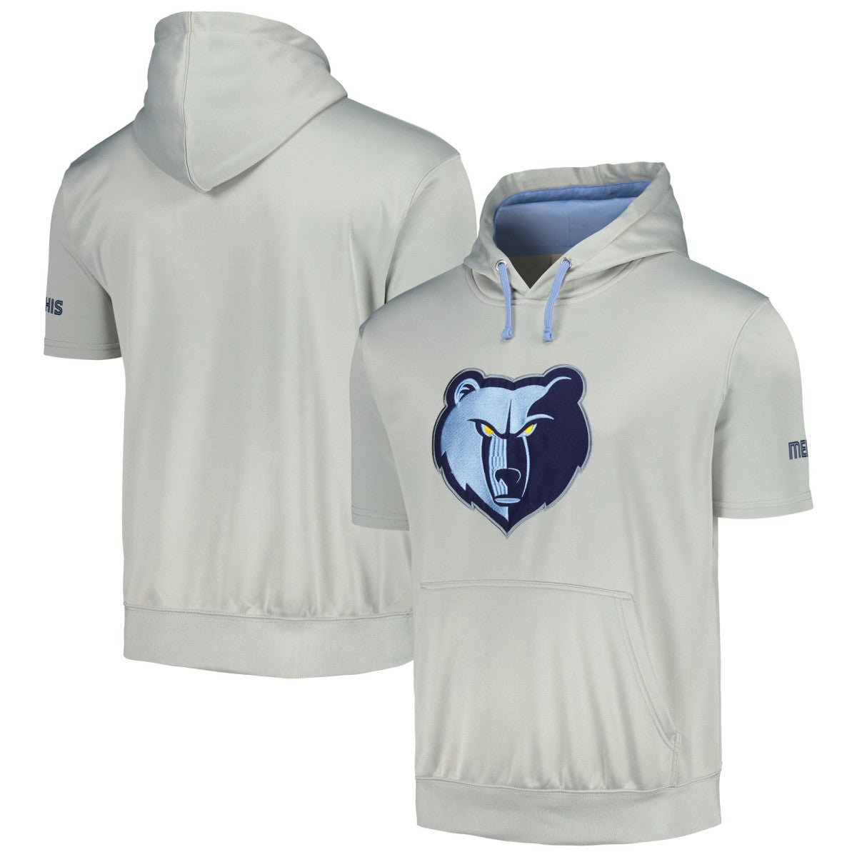 Memphis Grizzlies Short Sleeve Pullover Hoodie Silver/Light Blue