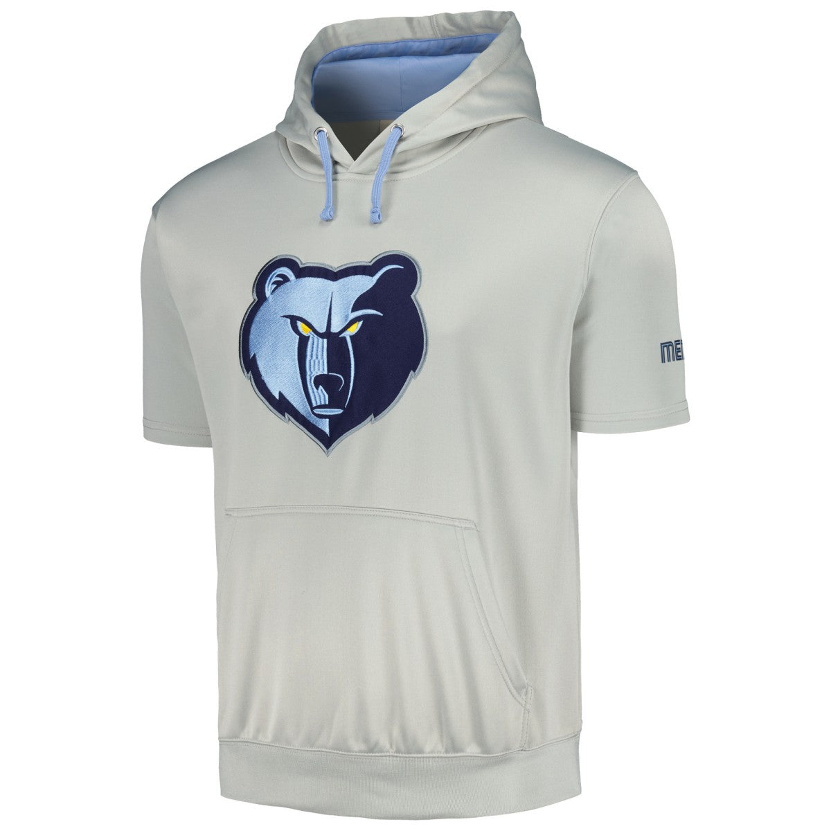 Memphis Grizzlies Short Sleeve Pullover Hoodie Silver/Light Blue
