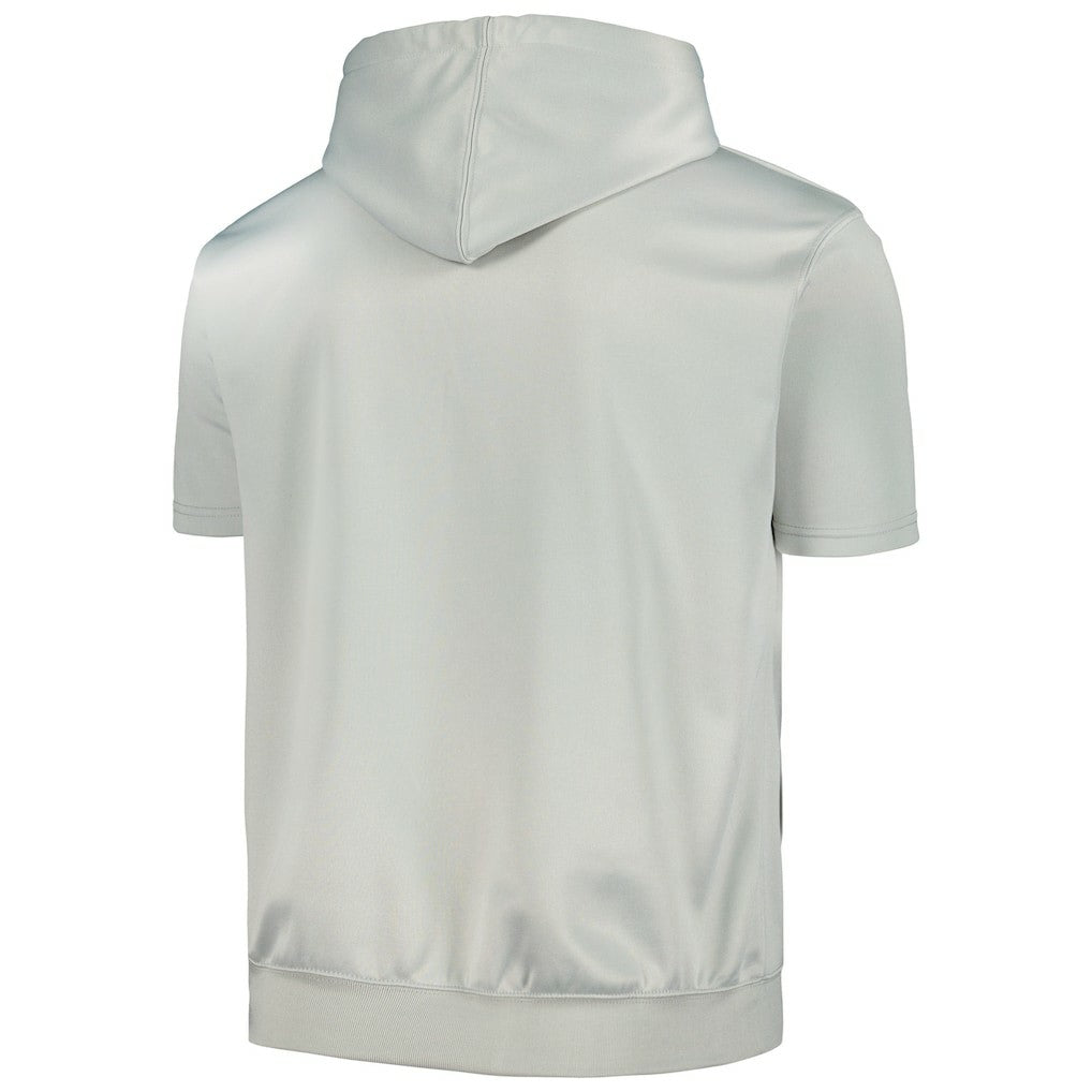 Brooklyn Nets Short Sleeve Pullover Hoodie Silver/White