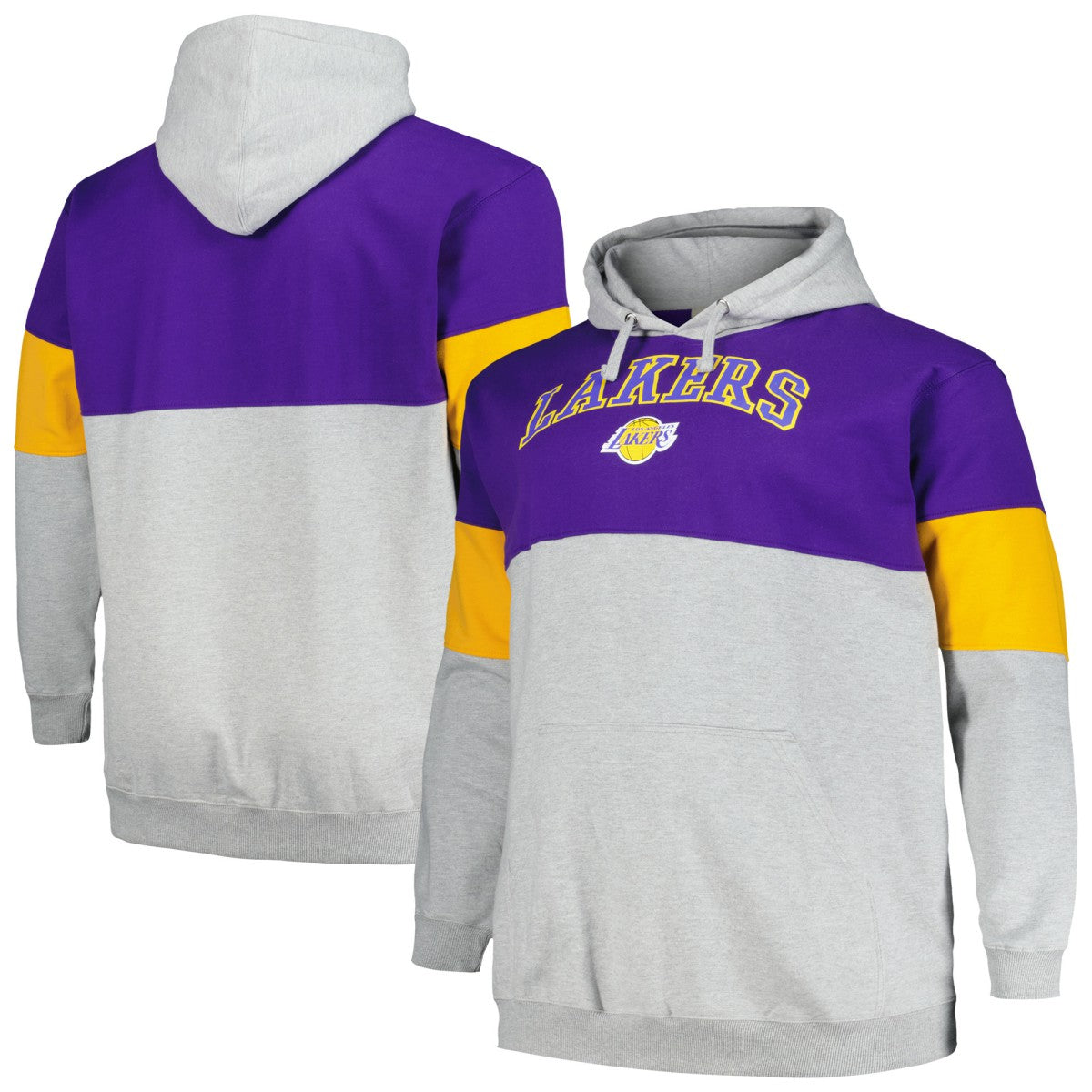 Los Angeles Lakers Big & Tall Pullover Hoodie Purple/Gold