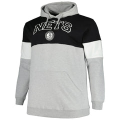 Brooklyn Nets Big & Tall Pullover Hoodie Black/White
