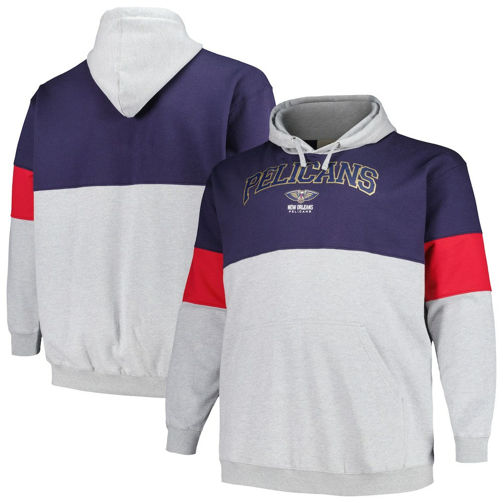 New Orleans Pelicans Big & Tall Pullover Hoodie Navy/Red