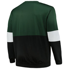 Milwaukee Bucks Big & Tall Split Pullover Sweatshirt Hunter Green/Black
